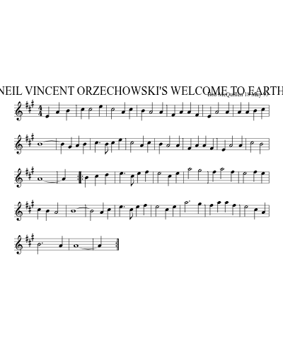 NEIL VINCENT ORZECHOWSKI'S WELCOME TO EARTH (Version 2)