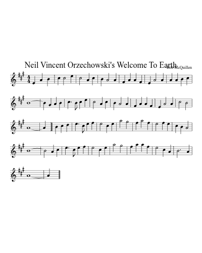 NEIL VINCENT ORZECHOWSKI'S WELCOME TO EARTH (Version 3)