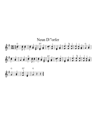 Neun D\"orfer (Version 6) sheet music preview