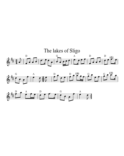 The lakes of Sligo sheet music preview