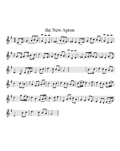 The New Apron (Version 2) sheet music preview