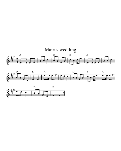 Mairi's Wedding (Version 4) sheet music preview