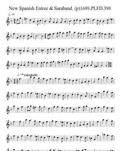 New Spanish Entree & Saraband. (p)1698.PLFD.398