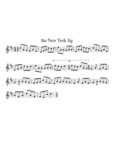 the New York Jig sheet music preview
