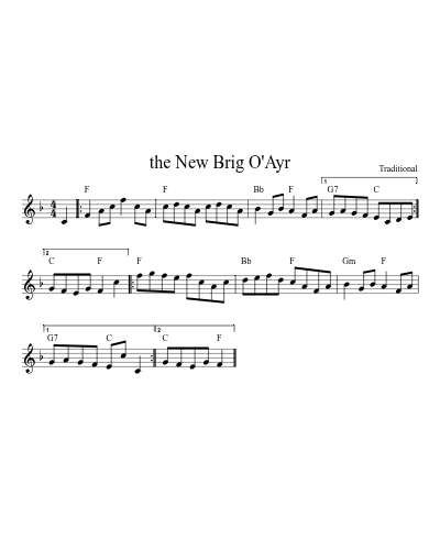 the New Brig O'Ayr sheet music preview