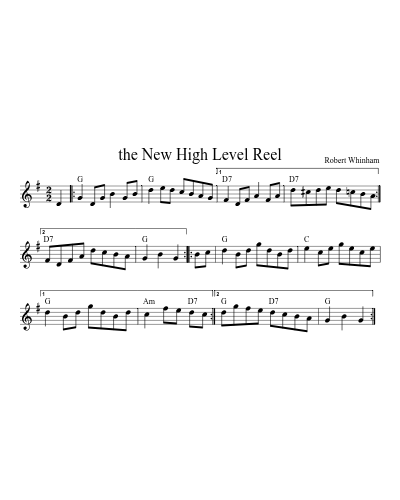 the New High Level Reel sheet music preview