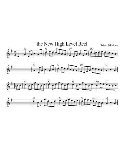 the New High Level Reel (Version 7) sheet music preview