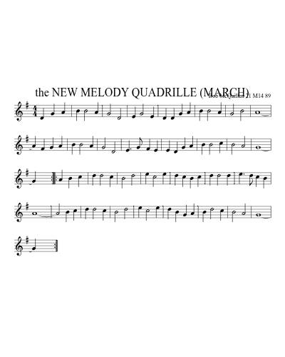 the NEW MELODY QUADRILLE (MARCH) (New Melody Quadrille March) sheet music preview