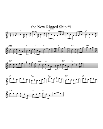 the New Rigged Ship #1 (Version 3) sheet music preview