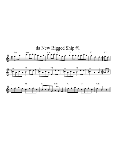 da New Rigged Ship #1 sheet music preview
