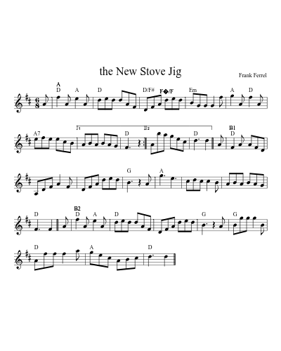 the New Stove Jig sheet music preview