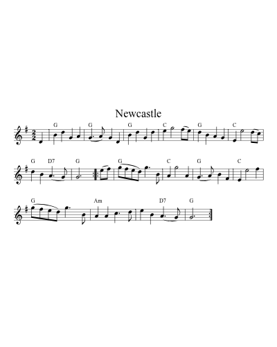 Newcastle (Version 4) sheet music preview