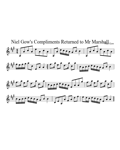 Niel Gow's Compliments Returned to Mr Marshall (Version 2) preview