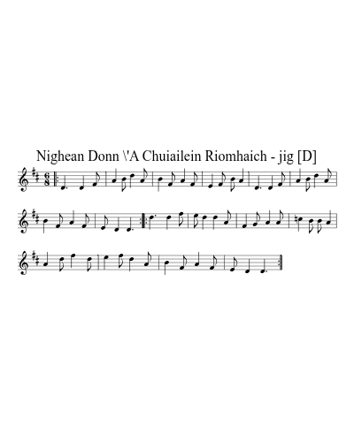 Nighean Donn \'A Chuiailein Riomhaich - jig [D] preview