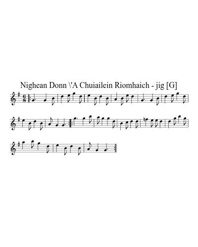 Nighean Donn \'A Chuiailein Riomhaich - jig [G] preview