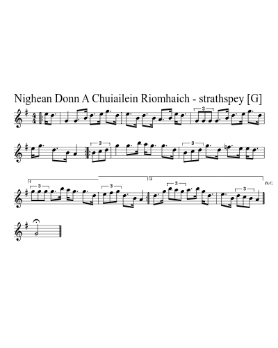 Nighean Donn A Chuiailein Riomhaich - strathspey [G] preview