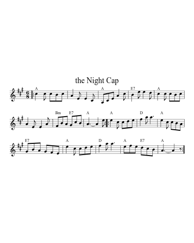 The Night Cap (Version 5) sheet music preview