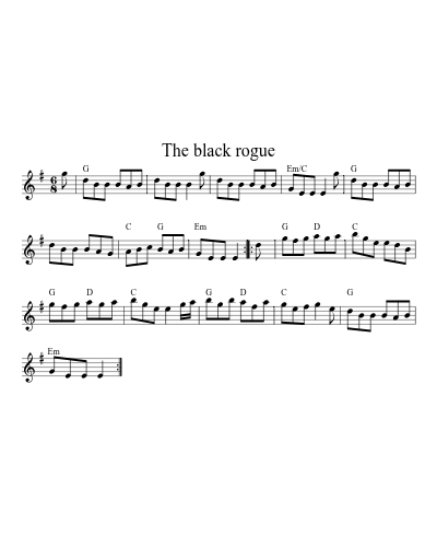 The black rogue sheet music preview