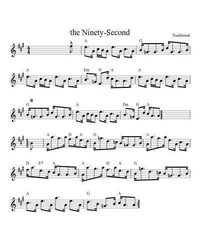 the Ninety-Second sheet music preview