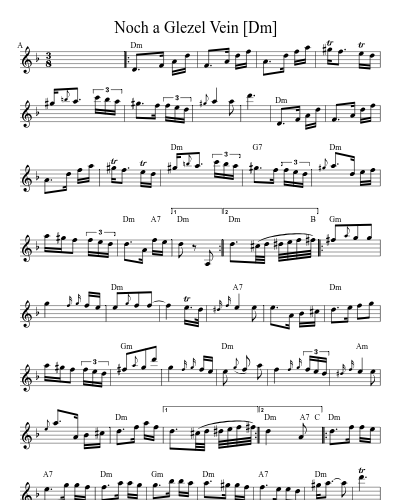 Noch a Glezel Vein   [Dm]