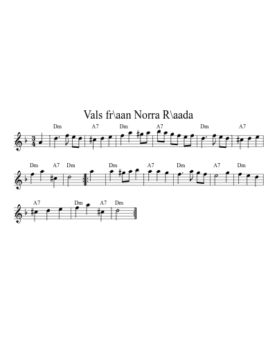 Vals fr\aan Norra R\aada sheet music preview