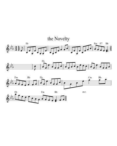 the Novelty sheet music preview