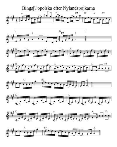 Bingsj\"opolska efter Nylandspojkarna (Version 3)