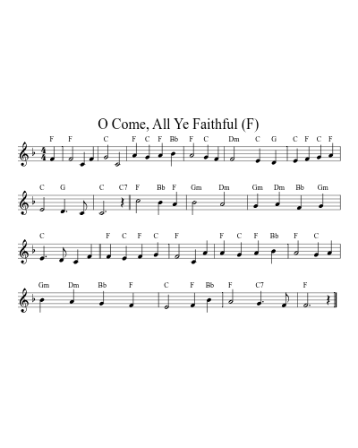 O Come, All Ye Faithful (F)