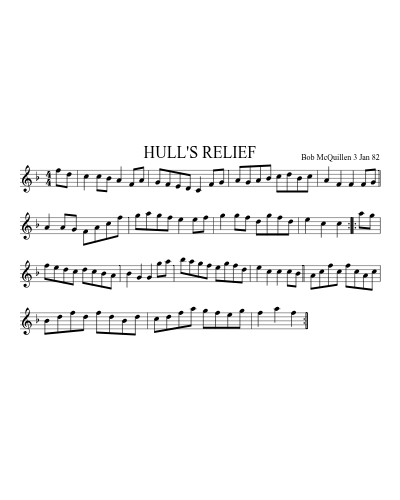 HULL'S RELIEF sheet music preview
