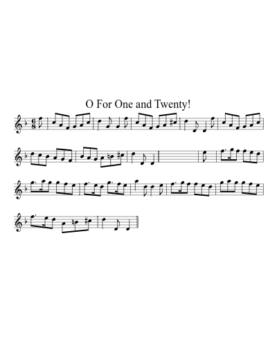 O For One and Twenty! (Version 2)