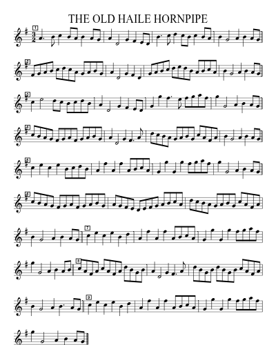 THE OLD HAILE HORNPIPE sheet music preview