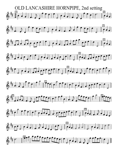 OLD LANCASHIRE HORNPIPE, 2nd setting