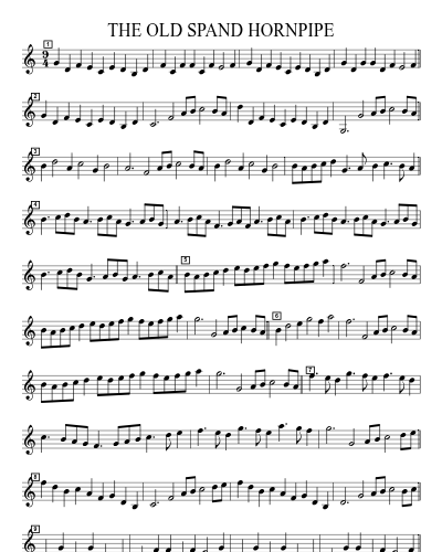 THE OLD SPAND HORNPIPE sheet music preview