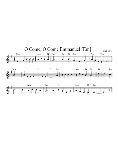 O Come, O Come Emmanuel   [Em] (Version 2)