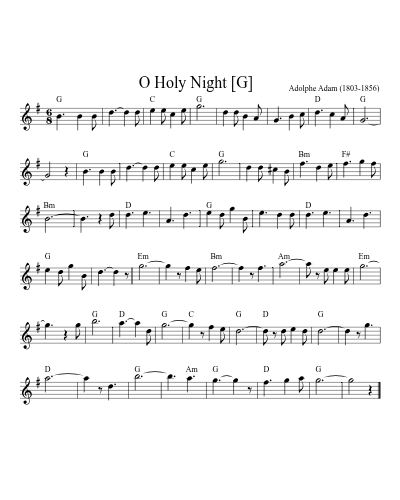 O Holy Night   [G] sheet music preview