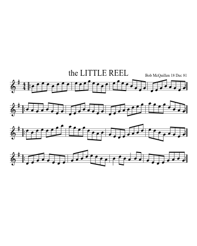the LITTLE REEL sheet music preview