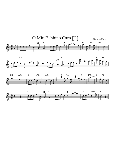 O Mio Babbino Caro    [C] (Version 2)