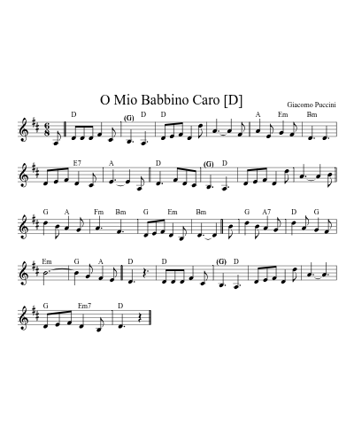 O Mio Babbino Caro    [D]