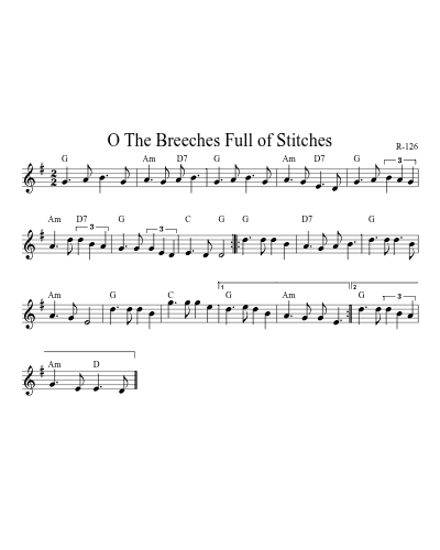 O The Breeches Full of Stitches (Version 2)