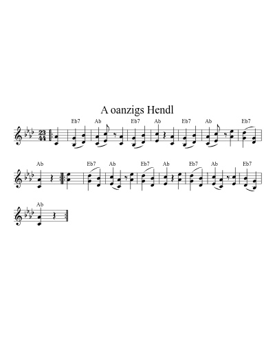 A oanzigs Hendl (Version 7) sheet music preview