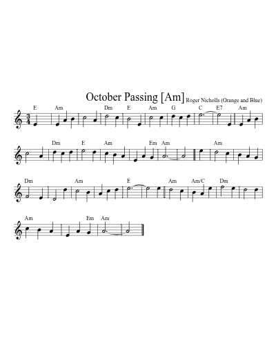 October Passing   [Am]