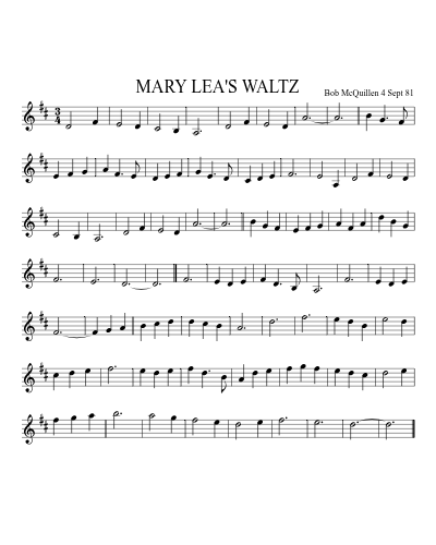 MARY LEA'S WALTZ preview