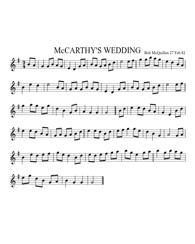 McCARTHY'S WEDDING
