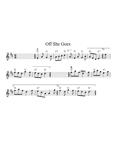 Off She Goes (Version 11) sheet music preview