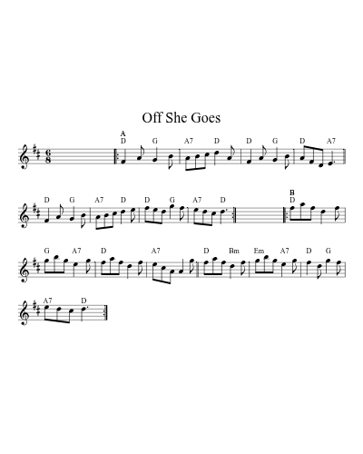 Off She Goes (Version 13) sheet music preview