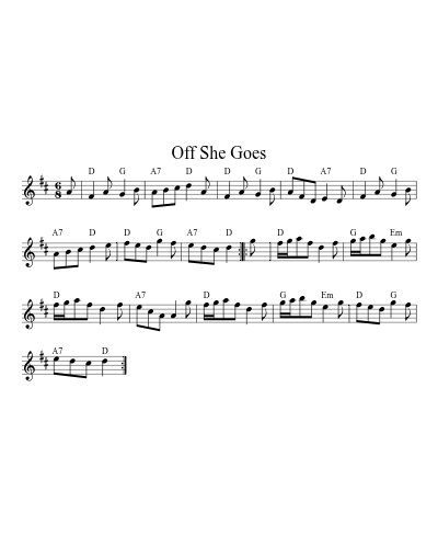 Off She Goes (Version 14) sheet music preview