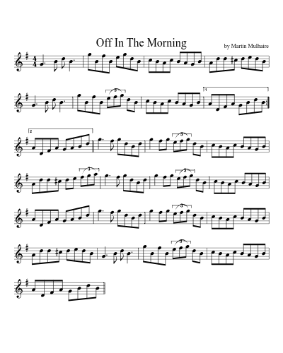 Off In The Morning sheet music preview
