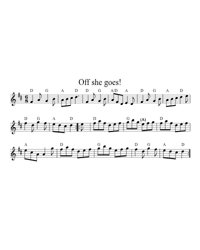 Off she goes! (Version 4) sheet music preview