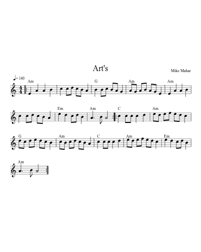 Art's sheet music preview