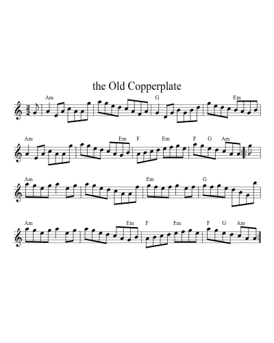 The Old Copperplate (Version 5) sheet music preview